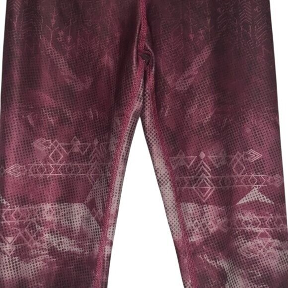Evolution & Creation Womens Geometric Print Burgundy Leggings Size S - Picture 5 of 8